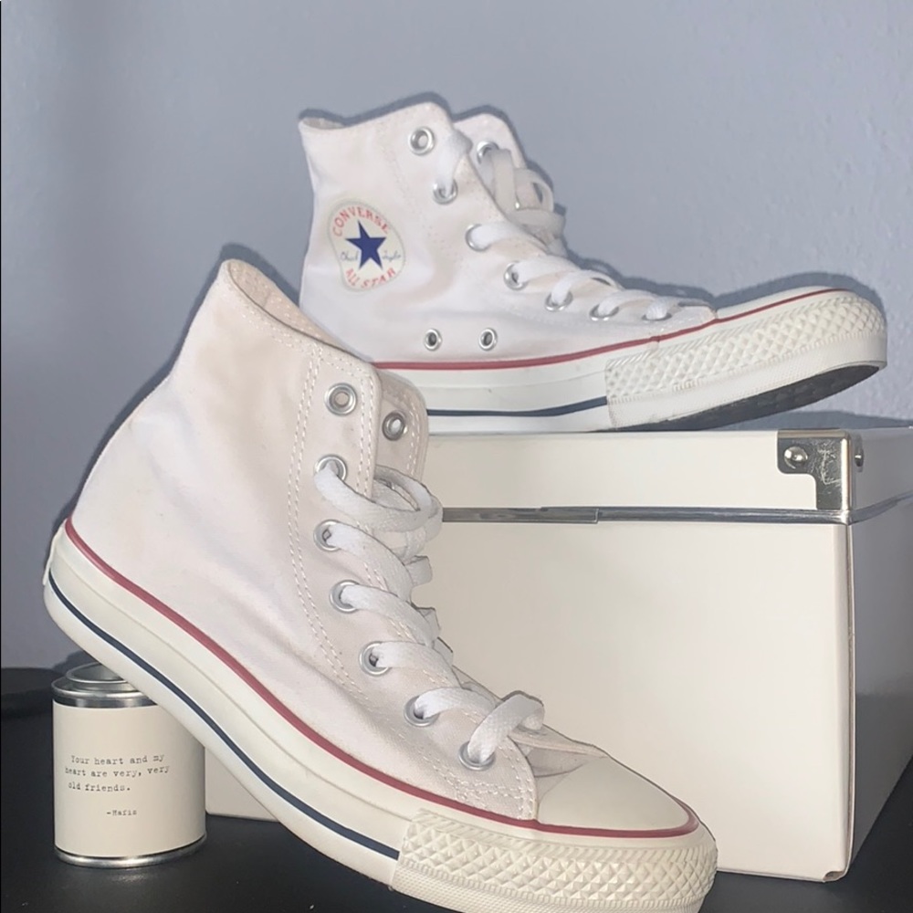 High Top White Converse Women’s 7